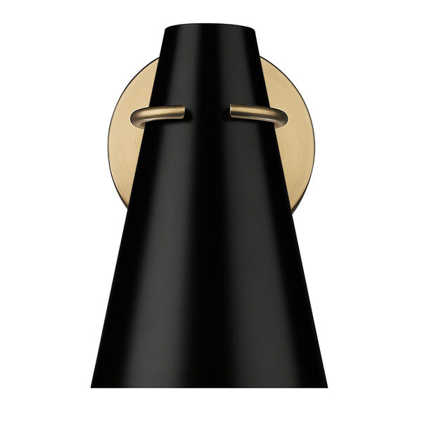 Reeva Black and Modern Brass One-Light Wall Sconce, image 3